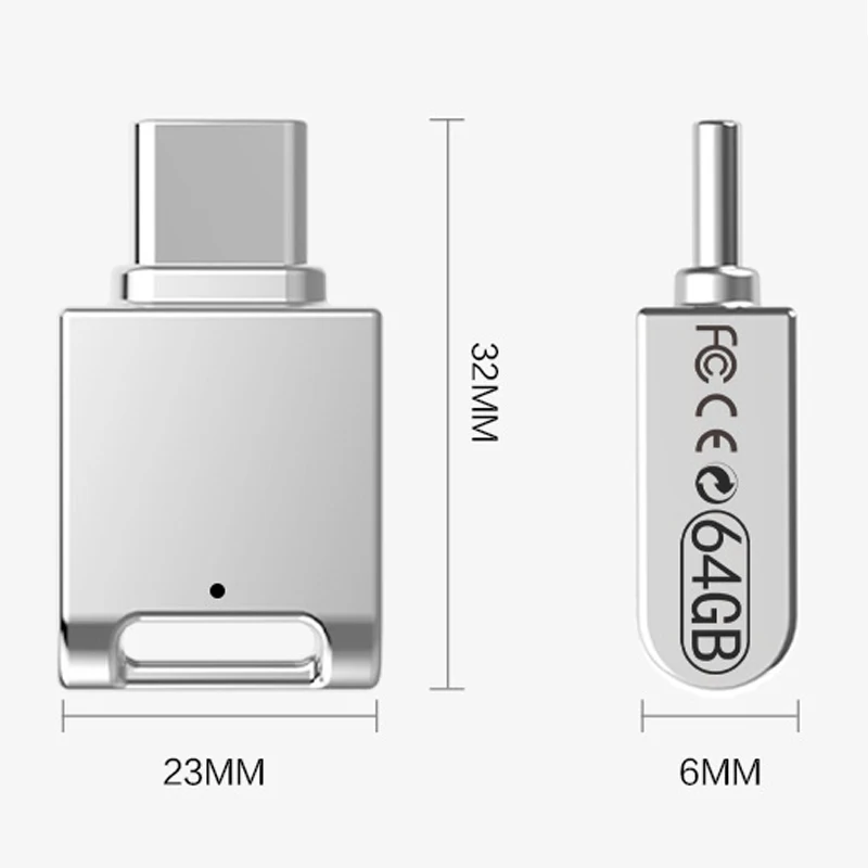 Портативный мини флеш накопитель OTG USB C 32 Гб 64 ГБ мобильный телефон Type U диск для