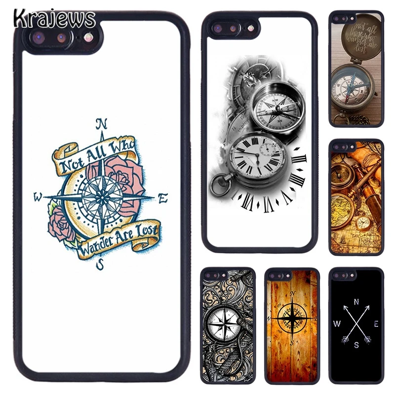 Чехол для телефона krajew с якорем компасом морским моряком парусником iPhone 7 8 Plus 11 12