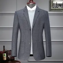 Blazer de tela para hombre, traje Retro de alta calidad, estilo de negocios, ajustado, cómodo, oscuro