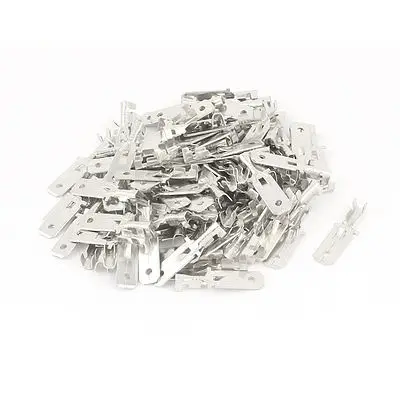 

100Pcs Metal 6.3mm Male Spade Terminal for Nylon Mult Pin Wire Connector