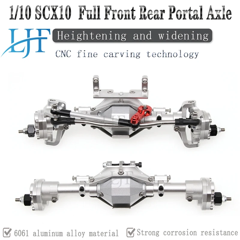 

LJF SCX10 Алюминиевый CNC анодированный Полный Передний Задний портальный мост для 1/10 RC Гусеничный автомобиль осевой SCX10II 90046 90047 обновленные детали No O.F