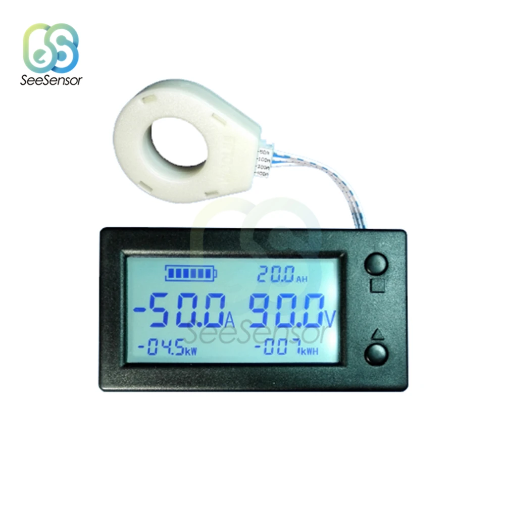 Digital LCD Hall sensor DC 400A Voltmeter Ammeter Power Electric energy meter 