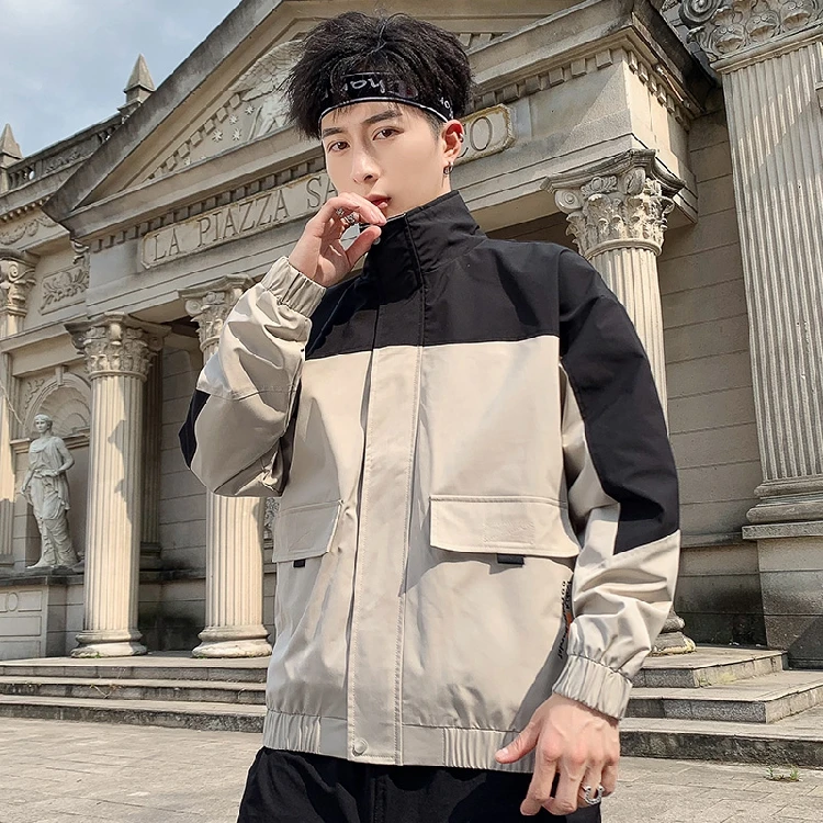 Spring Fashion Jacket Men Zipper Bomber Jacket Male Casual Streetwear Hip Hop Slim Fit Pilot Coat Men Clothing Plus Size - Цвет: Хаки