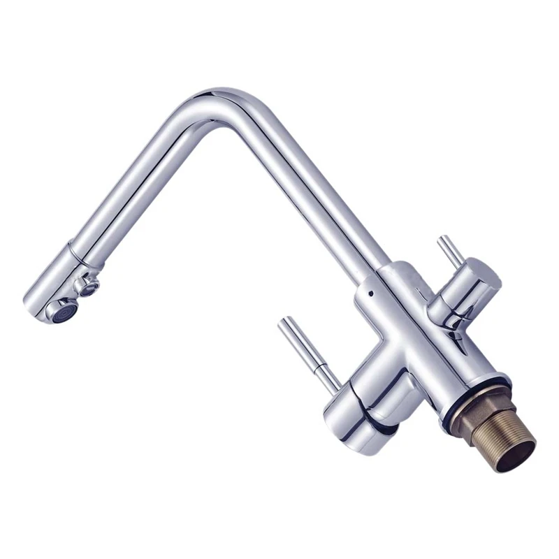  PHFU-3 Way Kitchen Taps Drinking Water Hot and Cold Water 2 Handle Swivel Spout Water Filter Kitche - 4000233479627