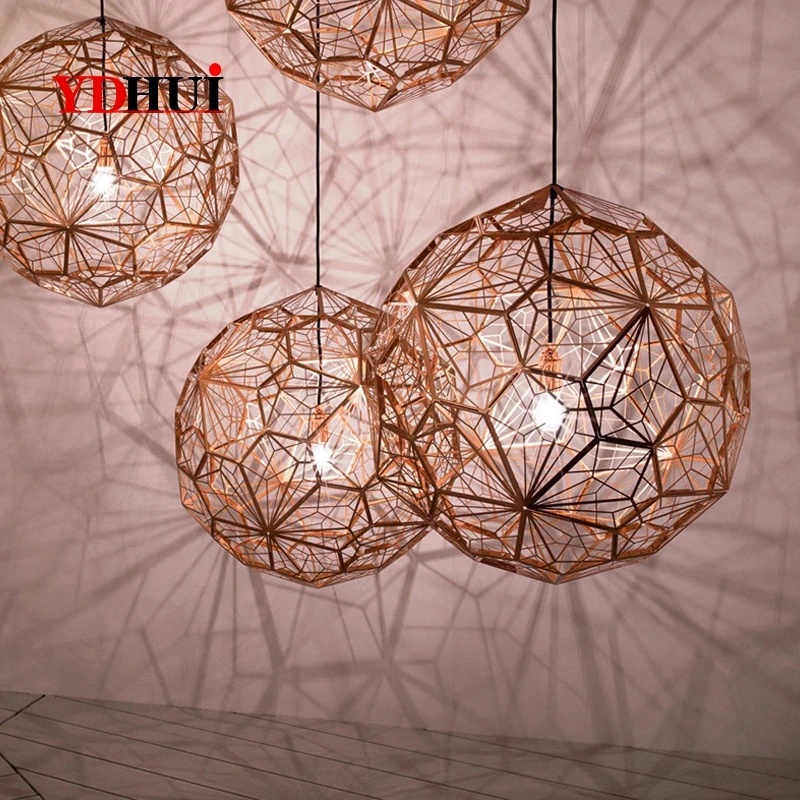 

Nordic Style Post-modern Simple Creative Individual Dining Room Lamp, Dinner Table, Polyhedron Art Duplex Building Hanging Lamp