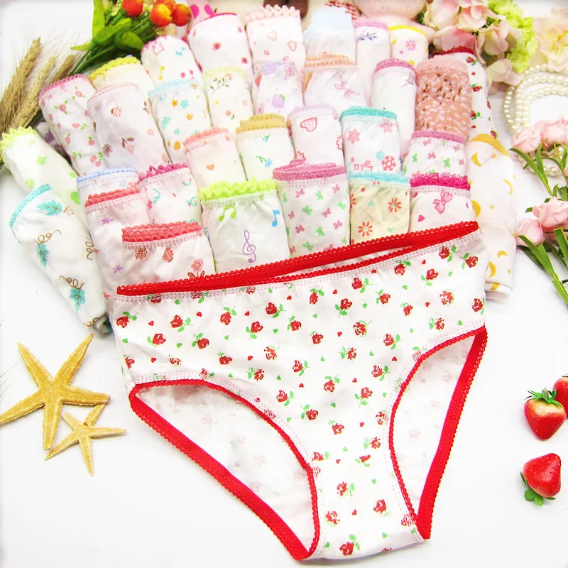 

12pcs/lot Cotton Girls Briefs Children's Underwear Girl's Triangle Underwear Panties Kids' Panties