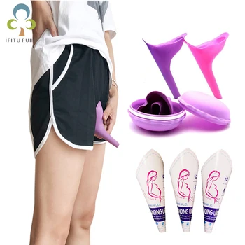 

1Set Silicone Paper Women Urinal Outdoor Emergency portable Travel Camping Female Urinal Soft Urination Device Stand Up Pee YJN