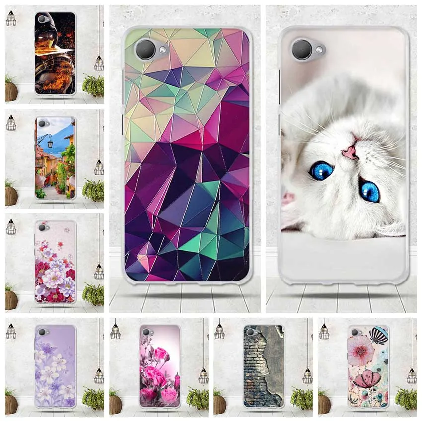 For HTC Desire 12 Case Soft TPU Silicone Cover funda Phone Covers flower painted for | Мобильные телефоны и аксессуары