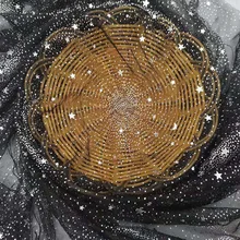 Звезды Луна посыпать золотой блестка мягкий и износостойкий тюль ткань ширина 122 см для свадебной вечеринки сценическое платье Декор ткань