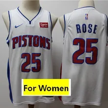 /20 новые женские#25 Derrick Rose Detroit Pistons Джерси