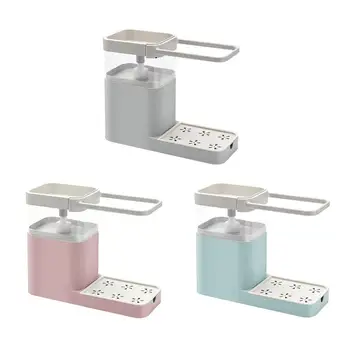

Kitchen Sink Soap Dispenser 2-in-1 Sponge Towel Organizer Multipurpose Sponge Cleaning Cloth Drain Rack For Kitchen Storage