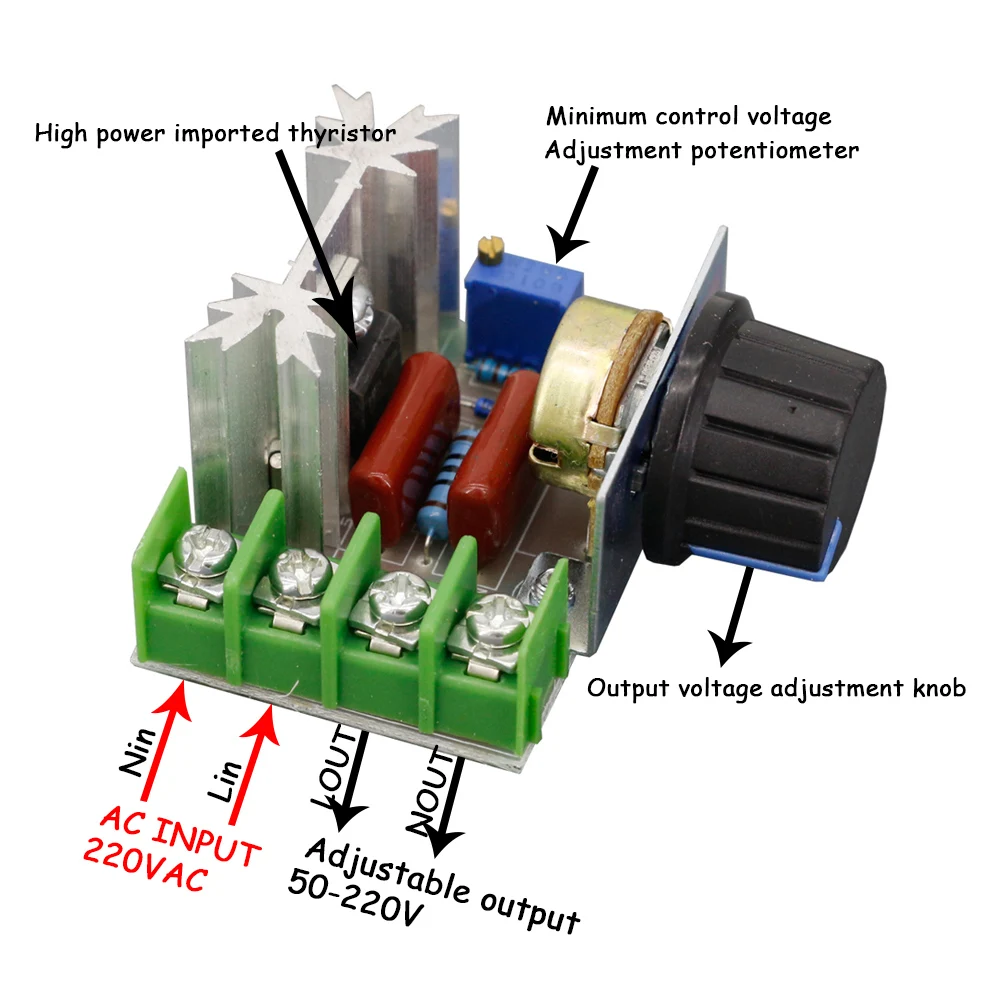 Voltage regulator 2000 Watt AC 50-220 Volt Dimmer SCR Power Regulator Motor Speed Controller