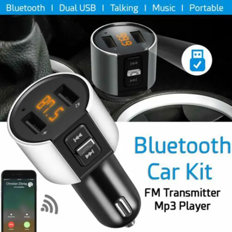 Хит, двойное зарядное устройство USB, Bluetooth 4,2, fm-передатчик, беспроводной Автомобильный MP3-плеер, автомобильный комплект, fm-радио, передатчик, модулятор