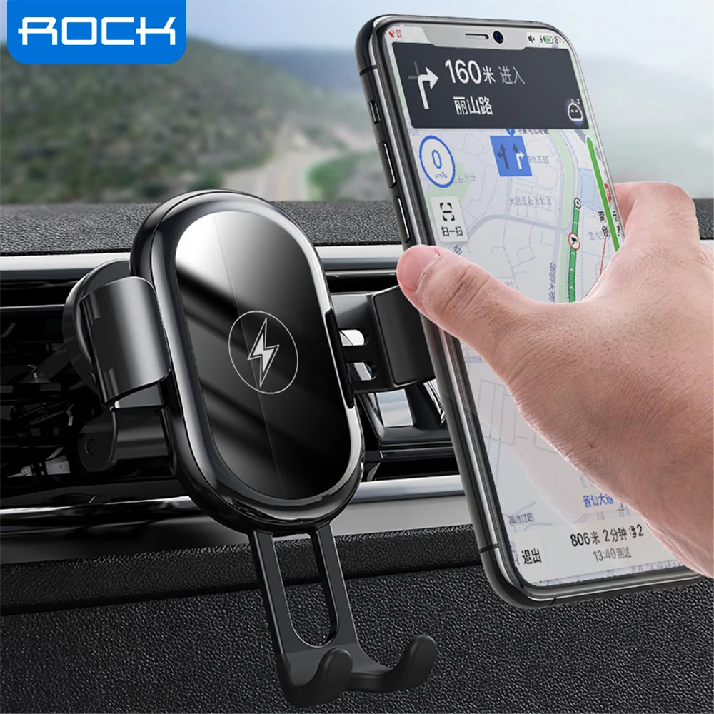 ROCK 15W Qi Wireless Charger Car Holder for iPhone 11 Pro Samsung Xiaomi Intelligent Infrared Air Vent Mount Car Phone Holder