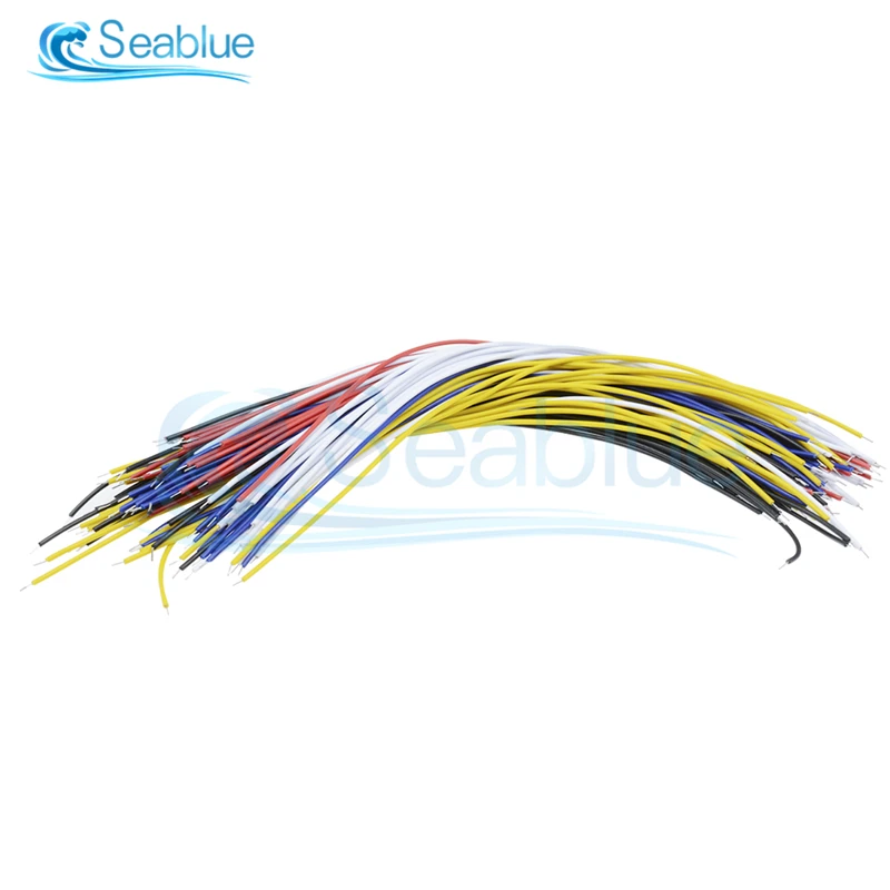 100Pcs Solder Cable Double Head PCB 20CM 26AWG Breadboard Fly Jumper Wire Tin Conductor 5 Color