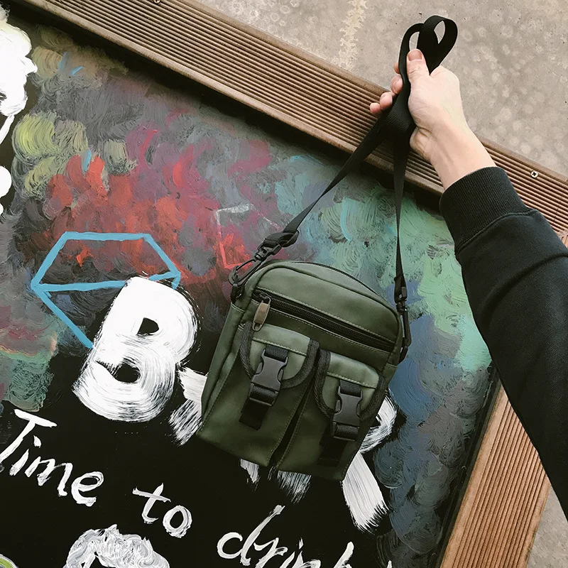 Стиль, корейский стиль, художественная двойная тканевая сумка с нагрудником, женская сумка через плечо в студенческом стиле