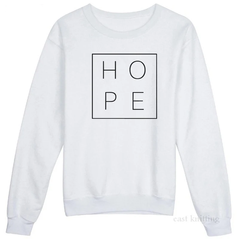 Новинка, женские толстовки с надписью Hope Graphic Christian, осенне-зимний Повседневный пуловер с круглым вырезом, женские топы в стиле Харадзюку