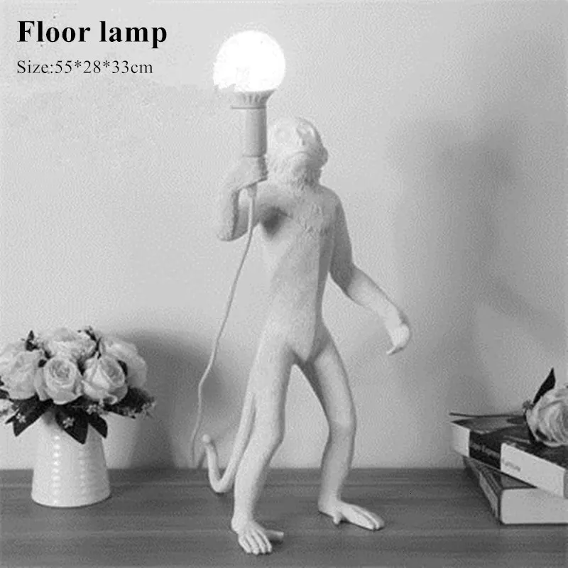 Corda de Cânhamo Lâmpada do Teto para Crianças Moderno Adorável Ouro Branco Macaco Casa Bar Cafe Decoração 7 Luzes de teto