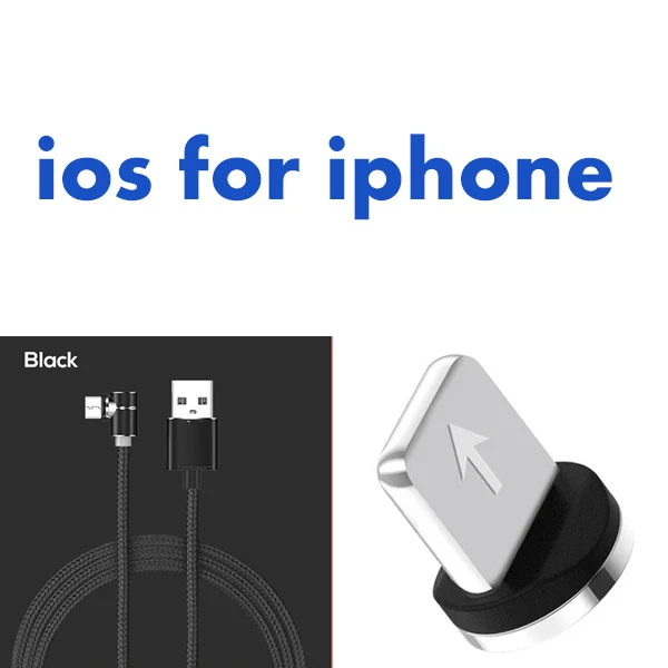 90 Degrees Magnetic Usb Charging Cable for Iphone Xs Max Xr X 8 7 6 Plus 6s 5 S Plus Fast Charger Usb Cable Mobile Phone Charger - Цвет: Красный