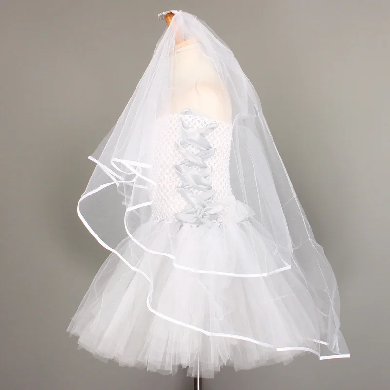 Dead Bride Inspired Girls Halloween Tutu Dress Gothic Scary Kids Role Play Party Costume for Carnival Photos Tulle Dress (7)