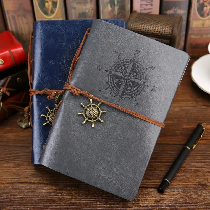 

Notebook Diary Notepad Vintage Pirate Anchors PU Leather Note Book Replaceable Stationery Gift Traveler Journal