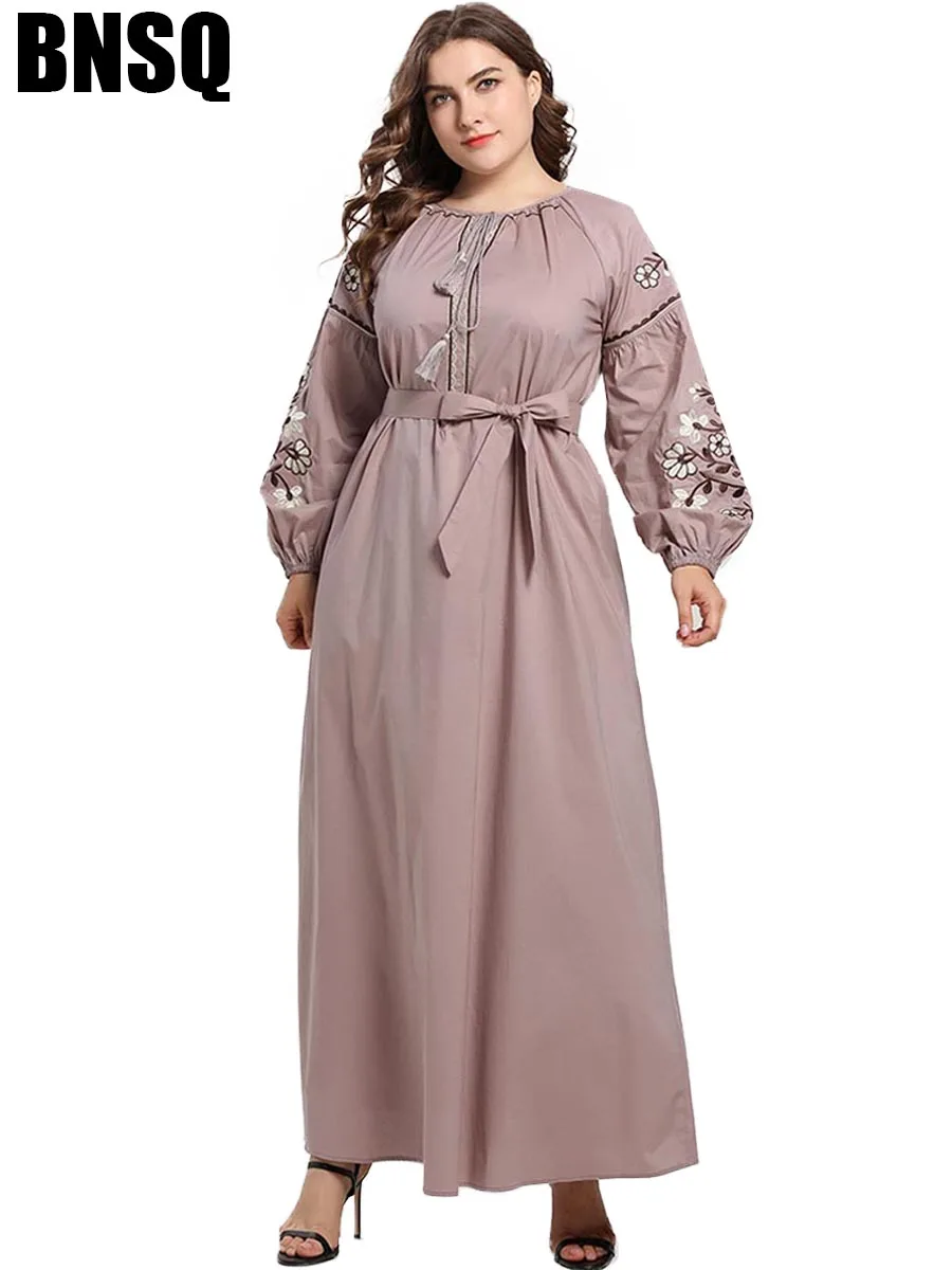 BNSQ плюс размер Eid Дубай открытая Абая, для мусульман Платья для вечеринок женский Восточный халат хлопок полосатый турецкий исламский, арабский костюм повседневная одежда - Цвет: Khaki
