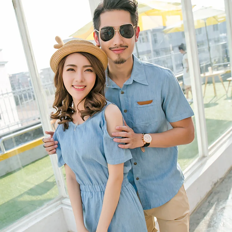 couple denim outfit