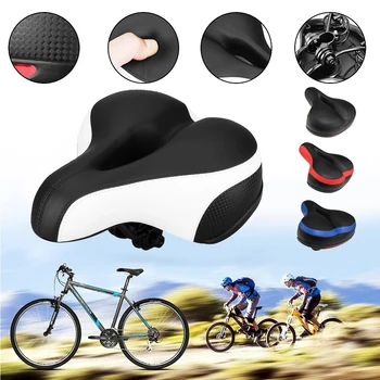 

Wide Bike Bicycle Gel Cushion Extra Comfort Sporty Microfiber PU leather Soft Pad Saddle Seat Cushion Cycling Accessories
