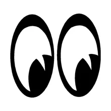 Auto Sticker Fun Leuke Maan Eye Auto Sticker Fun Auto Vorm Pvc Sticker Zwart/Zilver 13.7*12.7 Cm