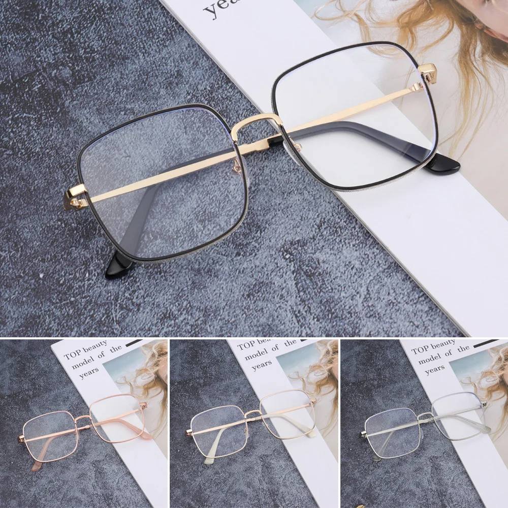 blue blocker sunglasses New Anti Blue Light Glasses Fashion Diamonds Decor Flat Mirror Eyewear Oversized Square Frame Eyeglass Blue Ray Blocking Goggles blue blocker sunglasses