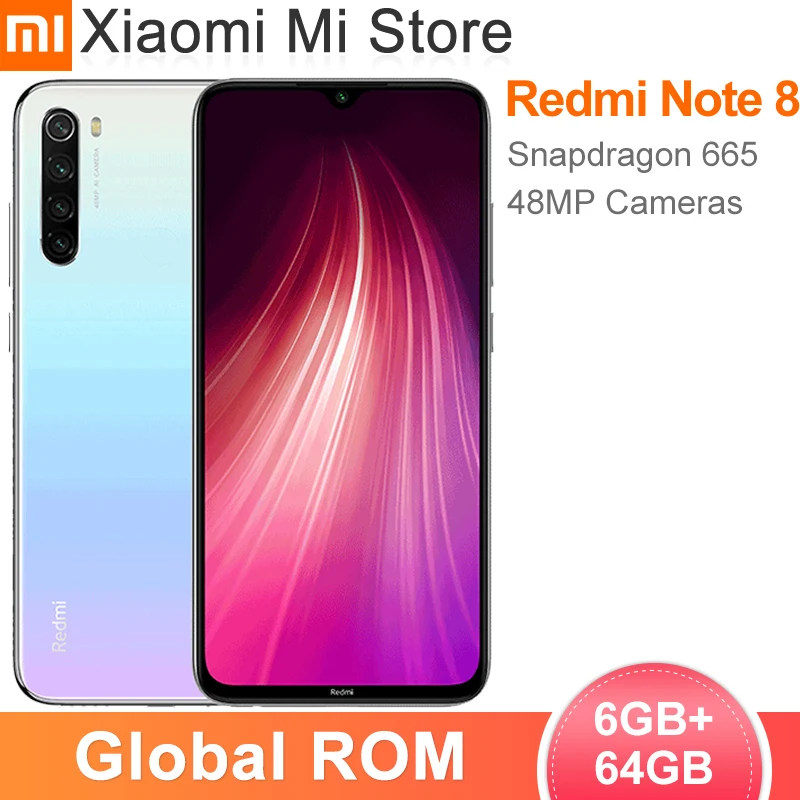 Глобальный Встроенная память Redmi Note 8 6 ГБ Оперативная 64 Гб Мобильный телефон 48MP Quad