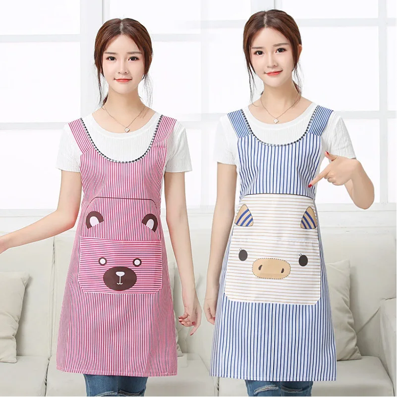 

Cooking Aprons Manufacturer Cute One size Korean-style-Style Kitchen Waterproof Sleeveless Red blue purple coffee brown Apron