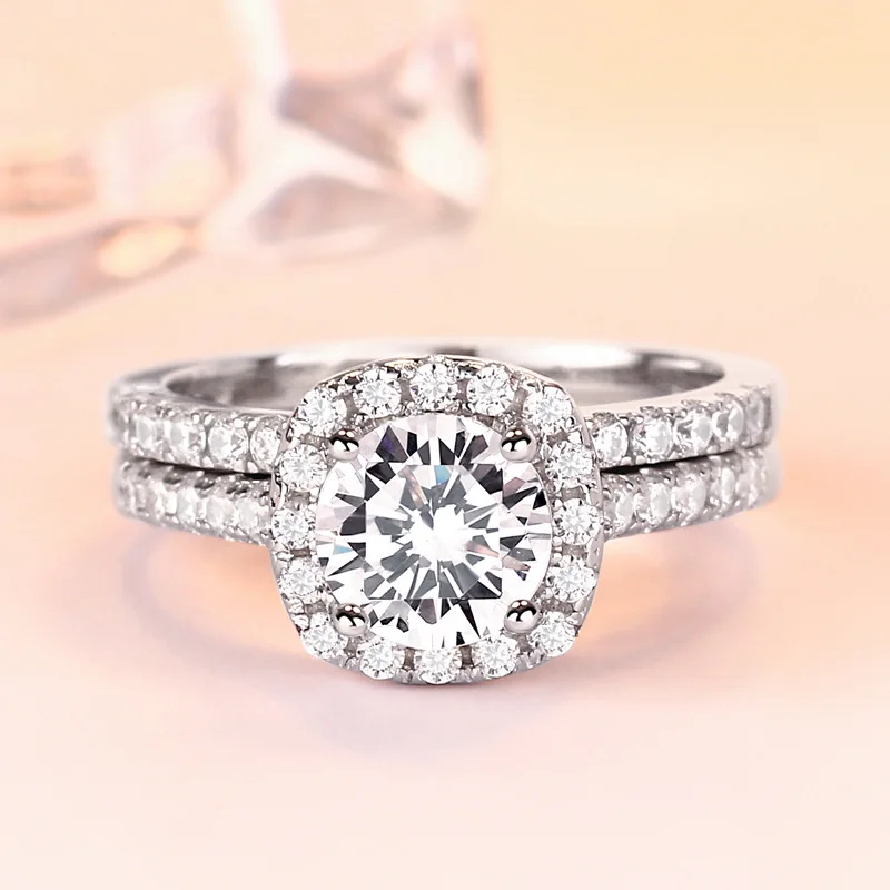 

CS1385 925 Silver Ring Female European and American Rose Gold Platinum Zircon Imitated gem Suggestion Ring Hot Selling