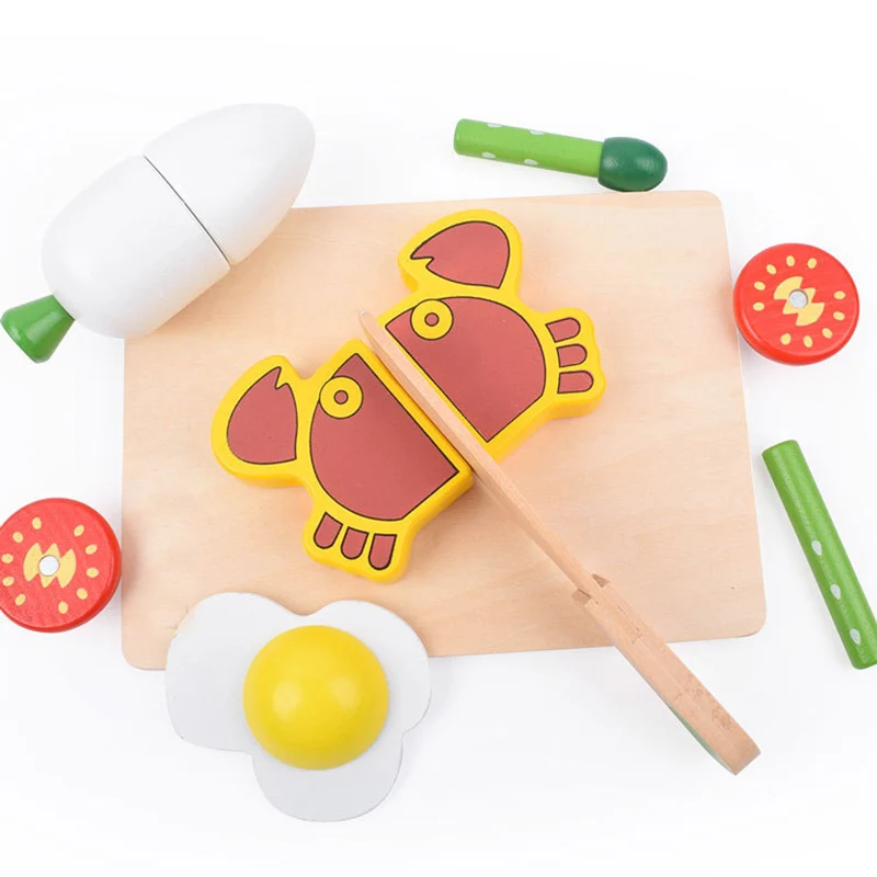 1PCS Wooden Toy Magnetic Cutting Fruit Vegetables Food Pretend Play Simulation Kitchen Role Play Educational Toys For Children 4