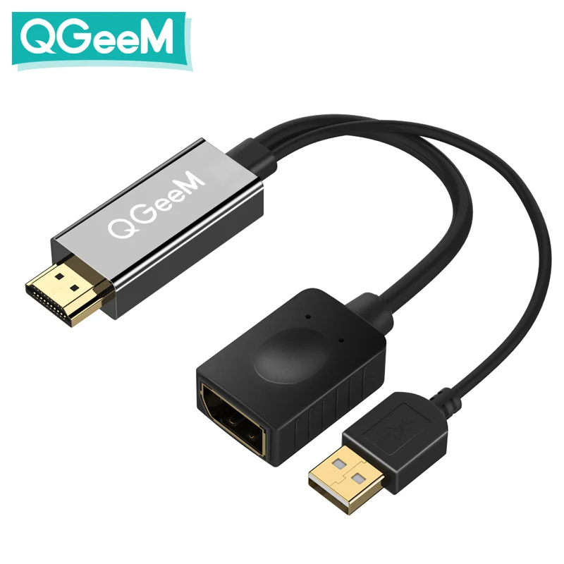 Адаптер QGEEM HDMI DisplayPort 4K DP кабель HDTV адаптер конвертер папа мама поддержка 1080P для