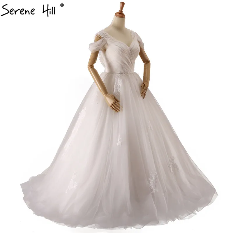 Robe De Mariee, бальное платье, свадебное платье, сексуальное, с открытой спиной, тюль, простые свадебные платья для невест, реальное изображение, Serene hilm 66262
