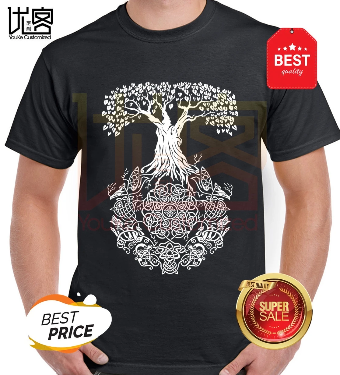 Gildan футболка с викингом Древо жизни valhalla son of odin Мужская коротким рукавом и