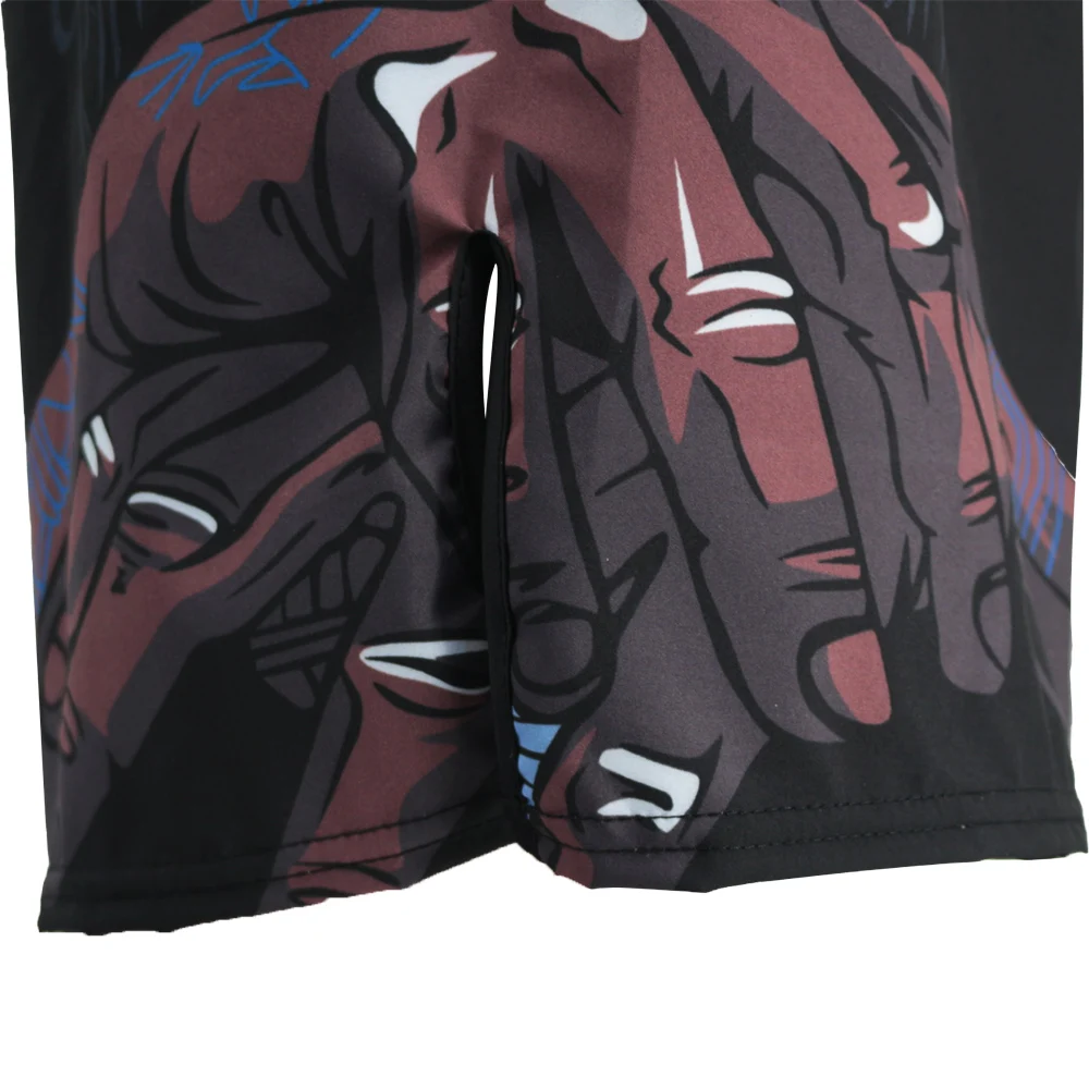 MMA Shorts SOTF MMA Black Samurai Fighting Breathable Fitness Print mma Shorts Tiger Muay Thai Kickboxing Fight Shorts Boxing Clothing mma