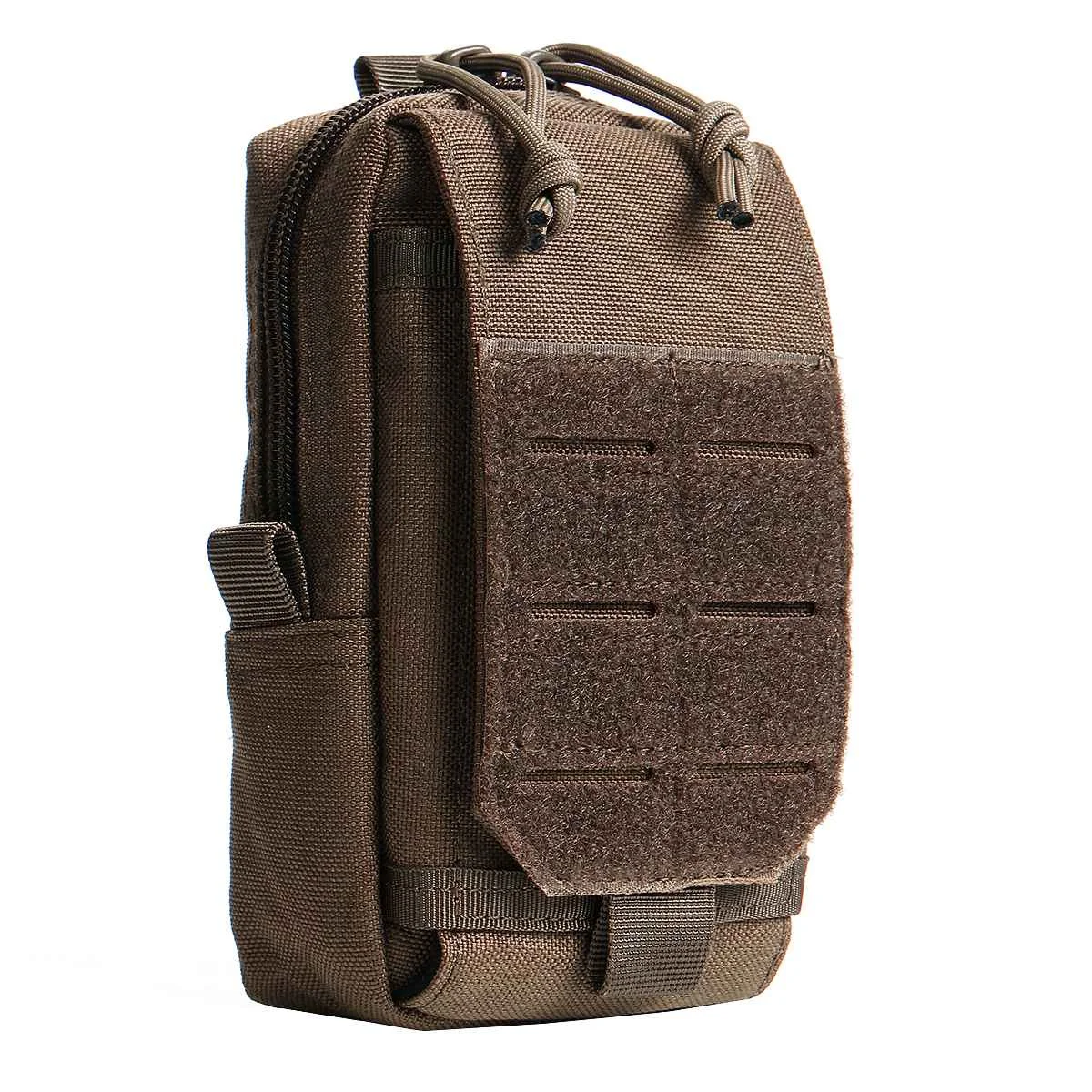 Тактический Molle Чехол Водонепроницаемый 1000D нейлоновый военный пояс поясная сумка медицинский комплект карман для телефона поясная сумка кошелек - Цвет: Brown