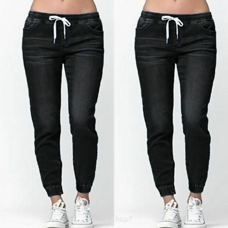 denim shorts Casual Jogger Pants 2020 Elastic Sexy Skinny Pencil Jeans For Women Leggings Jeans High Waist Women's Denim Drawstring Pants flare jeans Jeans