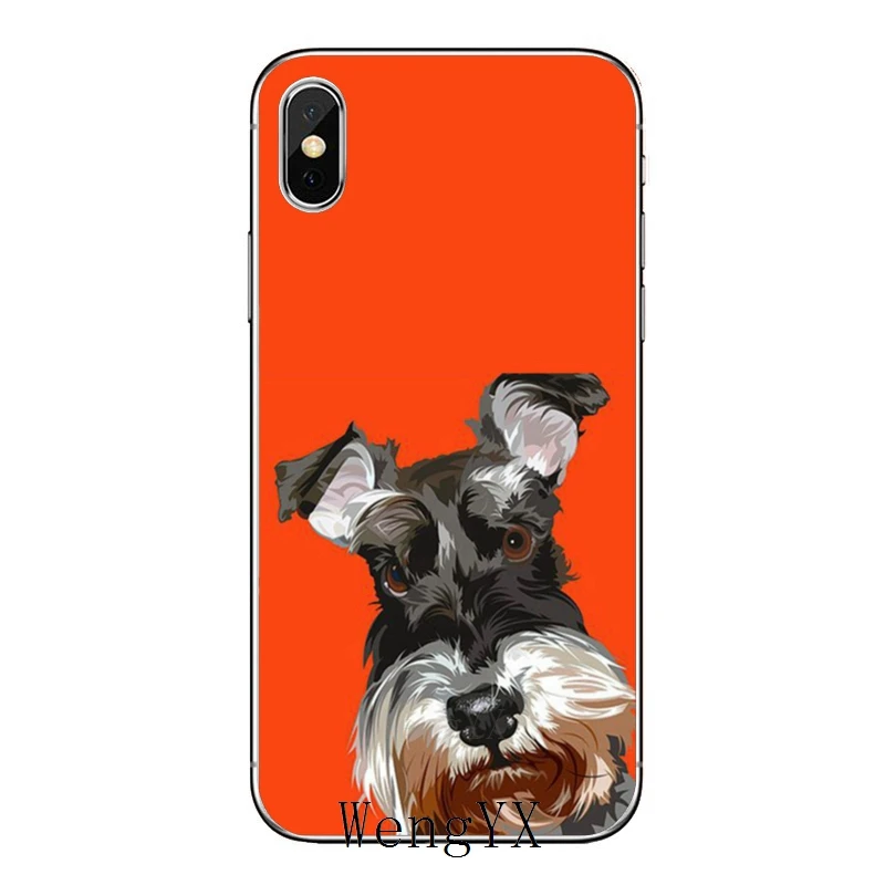 Миниатюрный Шнауцер Puppy dog Art Для iPhone XR X XS Max 8 7 6s 6 plus SE 5s 5c 5 iPod Touch аксессуары чехол для телефона