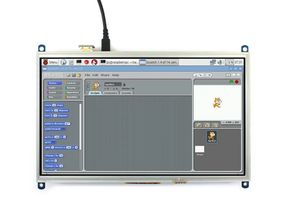 

Raspberry Pi 10.1inch Resistive Touch Screen LCD 1024*600 high resolution Display