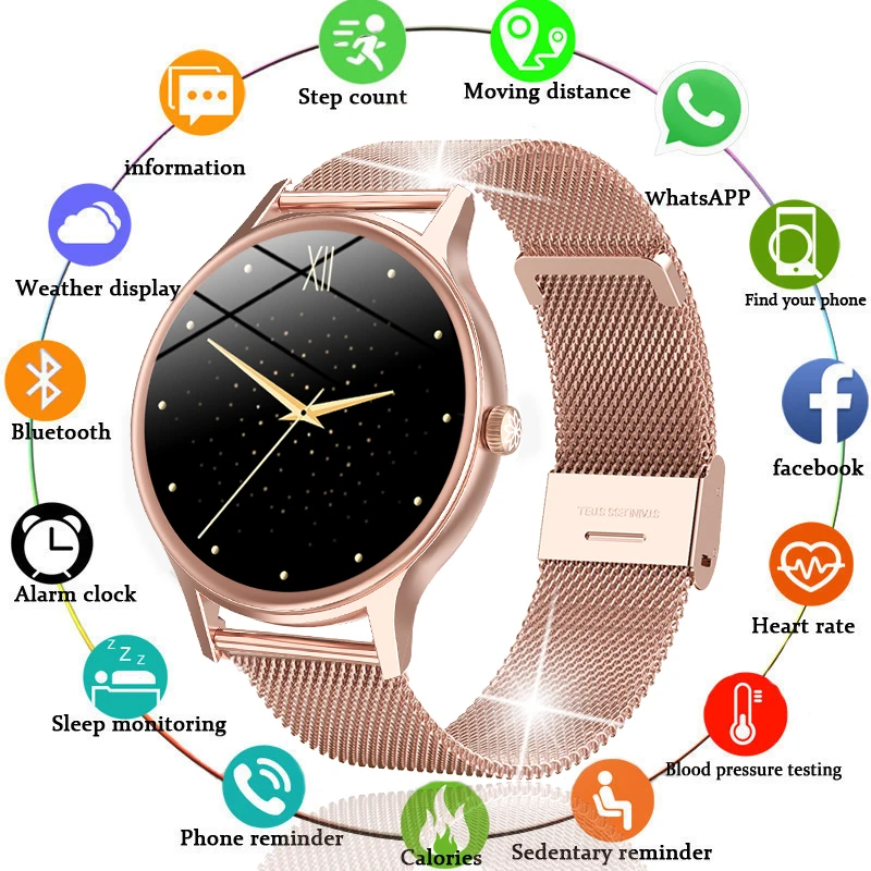 2021 New Women Smart Watch Woman Fashion Watch Heart Rate Sleep Monitoring For Android IOS Waterproof Ladies Smartwatch womens