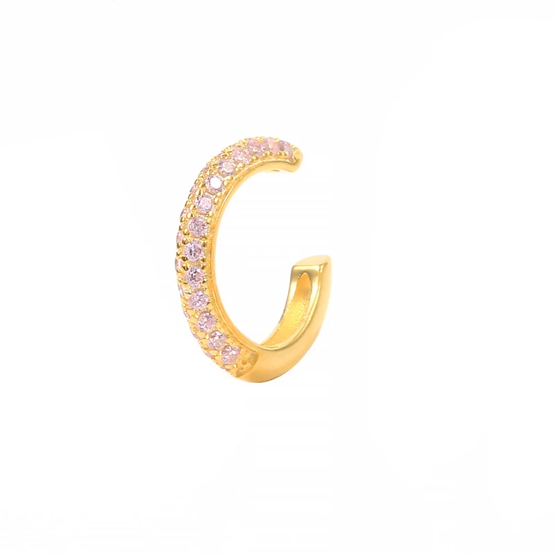 CANNER 925 Sterling Silver Ear Cuff Ear Clip Earrings for Women Colorful Zircon Ear Buckle Earring Fake Piercing Earings Jewelry