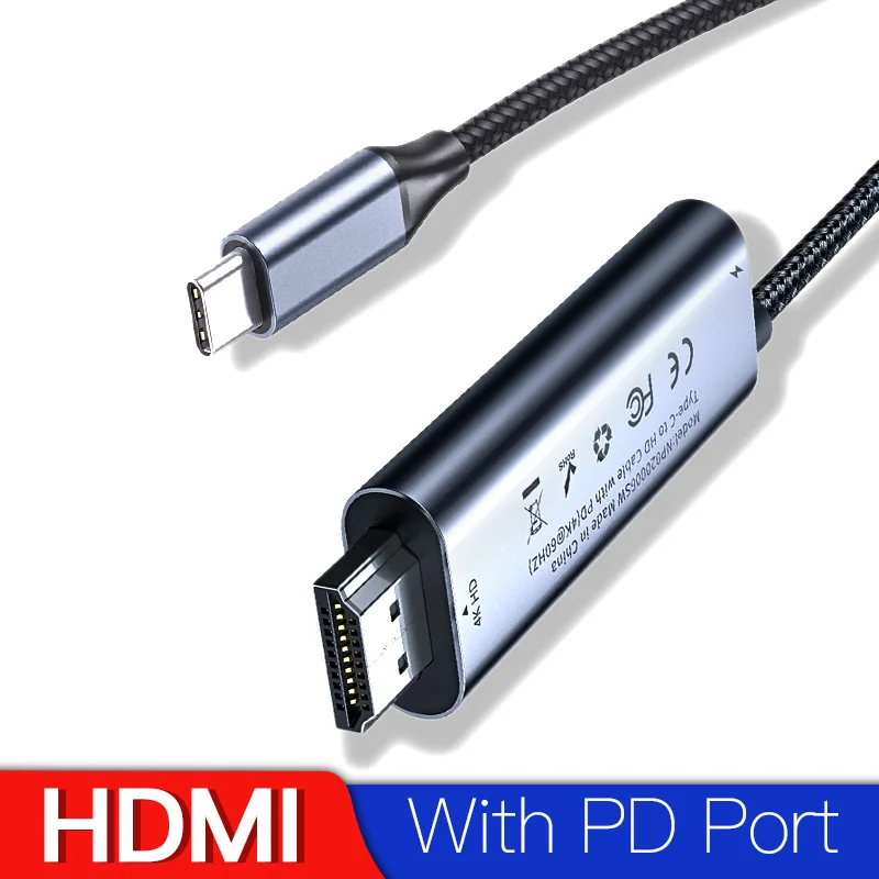 Baseus USB C к HDMI кабель type-C к HDMI адаптер Thunderbolt 3 для MacBook IPad Pro huawei Mate20 Pro 4K видео кабель USB-C - Цвет: HDMI With PD Port
