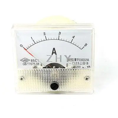 

DC 0-5A Clear Cover Dial Analog Panel Ammeter Gauge