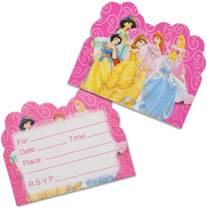  50Pcs Cartoon theme Invitation Card envelope Unicorn/Princess/spiderman/Avenger/Mermaid/Panda birth - 4.00014E+12
