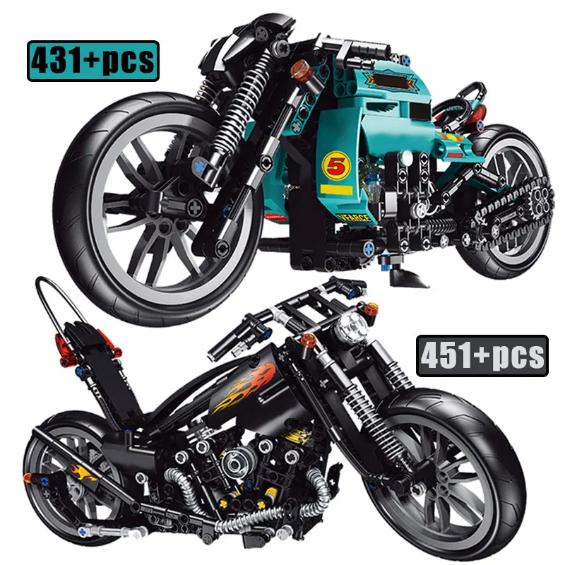 City High-tech Motorcycle Car Model Building Blocks Speed Racer Motorbike Expert Bricks MOC Toys For Kids Boys Birthday Gifts | Игрушки и