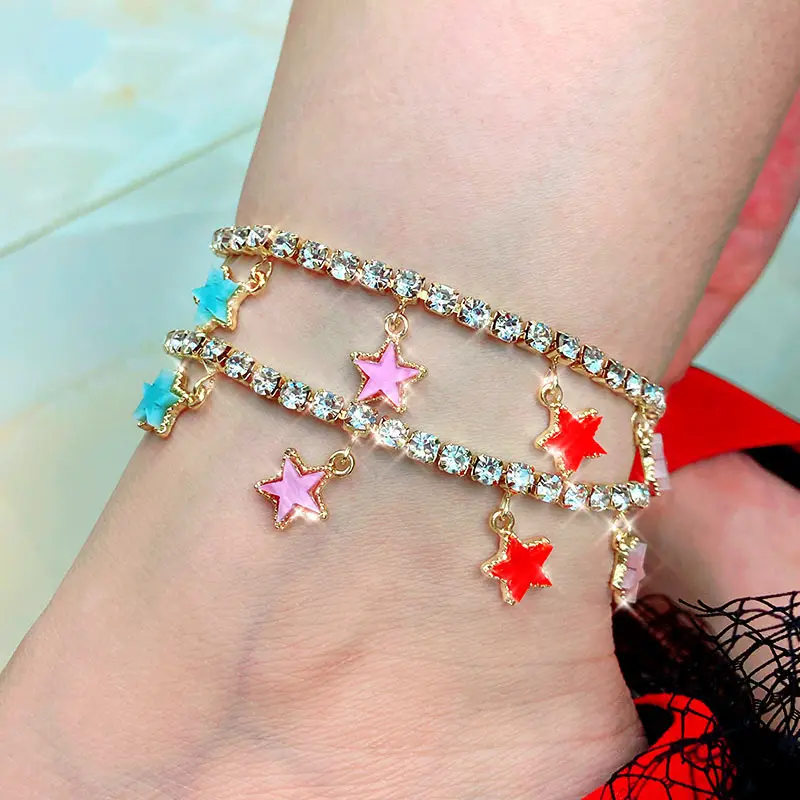 Flatfoosie Fashion Cute Multicolor Stars Anklets Bracelets For Women Shiny Crystal Chain Anklet Boho Summer Beach Foot Jewelry Flatfoosie Fashion Cute Multicolor Stars Anklets Bracelets For Women Shiny Crystal Chain Anklet Boho Summer Beach Foot Jewelry
