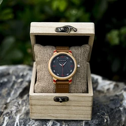 BOBO BIRD Luxury Bamboo Wood Men's Wristwatch - Ideal Valentine's Day Gift (GT048 - 1)